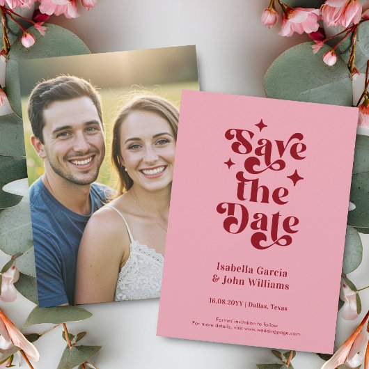 Faire-part Retro Typography Wedding Save The Date