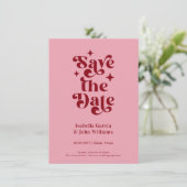Faire-part Retro Typography Wedding Save The Date (Debout devant)