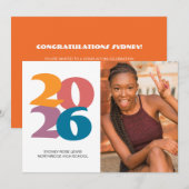 Faire-part Retro Vibes Graduation Party (Devant / Derrière)