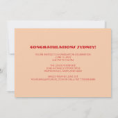 Faire-part Retro Vibes Graduation Party (Dos)