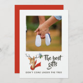 Faire-part Retro Vintage Reindeer Noël bébé attente (Devant / Derrière)