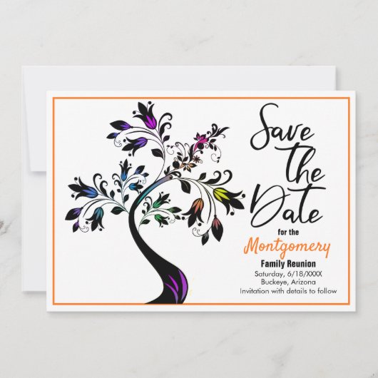 Faire-part Réunion Familiale Enregistrer La Date Arbre Modern (Devant)