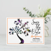 Faire-part Réunion Familiale Enregistrer La Date Arbre Modern (Debout devant)