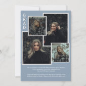 Faire-part Revêtement classique Photo Dusty Blue Collage Grad (Dos)