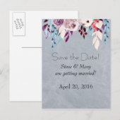 Faire-part Rideau floral Enregistrer la carte postale Date (Devant / Derrière)