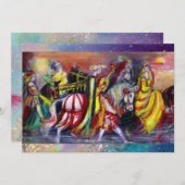 Faire-part RIDERS DANS LA NUIT, étincelles bleues (Devant / Derrière)