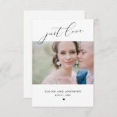 Faire-part Rien De Fancy Just Love Photo Elopement Card (Devant / Derrière)