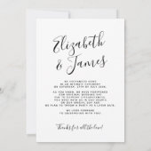 Faire-part Rien De Fancy Just Love Photo Simple Elopement (Dos)