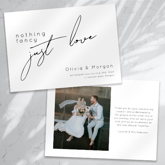 Faire-part Rien De Fancy Just Love Script Mariage photo