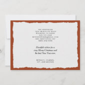 Faire-part Robin d'hiver mignon rouille gris vacances déménag (Dos)