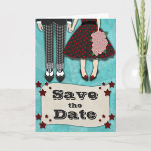Faire-part Rockabilly Mariage, enregistrer la date