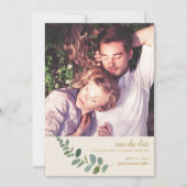 Faire-part Romance botanique | Photo simple Enregistrer la da (Devant)