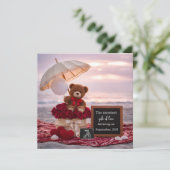 Faire-part Romantic Baby Reveal Pregnancy announcement card  (Debout devant)