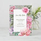 Faire-part Romantic Floral Blush Garden Wedding Save the Date (Debout devant)