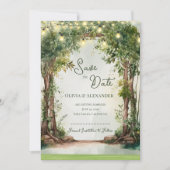 Faire-part Romantic Garden String Lights Save the Date (Devant)