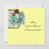 Faire-part ROMANTİCA 3 MONOGRAM, Mariage jaune bleu (Dos)