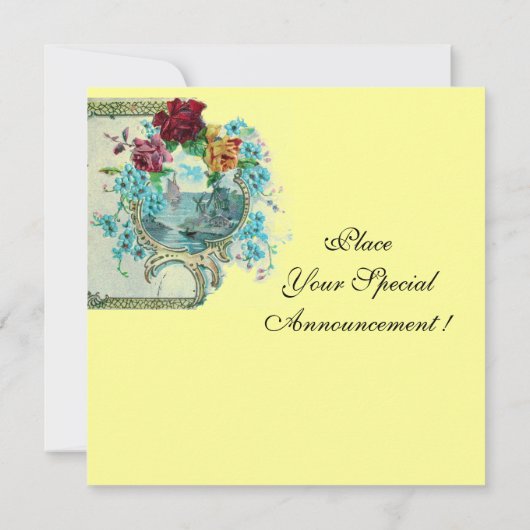 Faire-part ROMANTİCA 3 MONOGRAM, Mariage jaune bleu (Dos)
