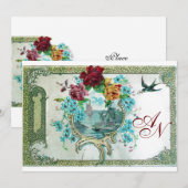 FAIRE-PART ROMANTİCA 3 MONOGRAMME (Devant / Derrière)