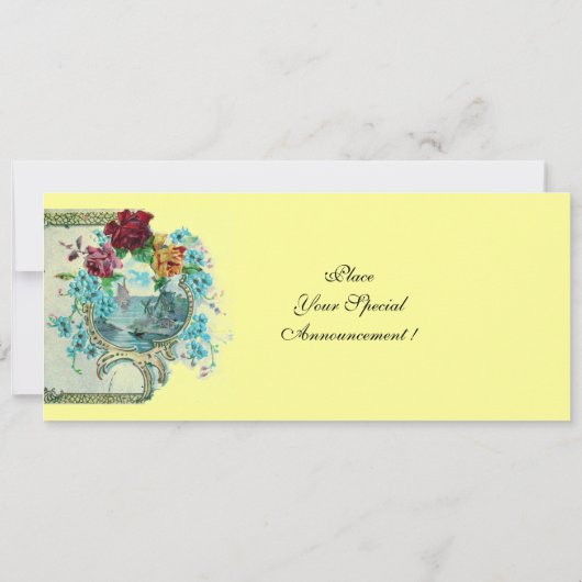 Faire-part ROMANTİCA 3 MONOGRAS, bleu rose rouge jaune (Dos)