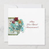 FAIRE-PART ROMANTİCA/ COLOMBE BLANCHE, ROSES FLEUR DE MARIAGE (Dos)