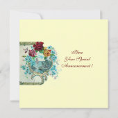 Faire-part ROMANTİCA MONOGRAM Bleu sarcelle Or Mariage (Dos)