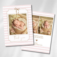 Romantique rose rayé noeud doré photo de bébé