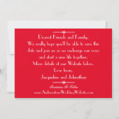 Faire-part Romantique rouge chic script Mariage Enregistrer l (Dos)