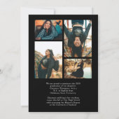 Faire-part Romantique Script Black Photo Collage Graduation (Dos)