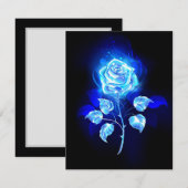 Faire-part Rose bleu brûlant (Devant / Derrière)