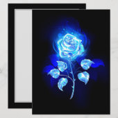 Faire-part Rose bleu brûlant (Devant / Derrière)