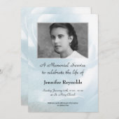 Faire-part Rose bleu Photo Floral Service (Devant / Derrière)