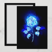 Faire-part Rose bleue brûlante (Devant / Derrière)