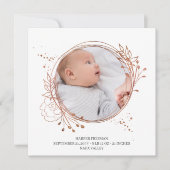 Faire-part Rose Botanique en cuivre Gold Photo Frame Naissanc (Devant)