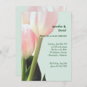 Faire-part rose de fiançailles de tulipes (Devant / Derrière)