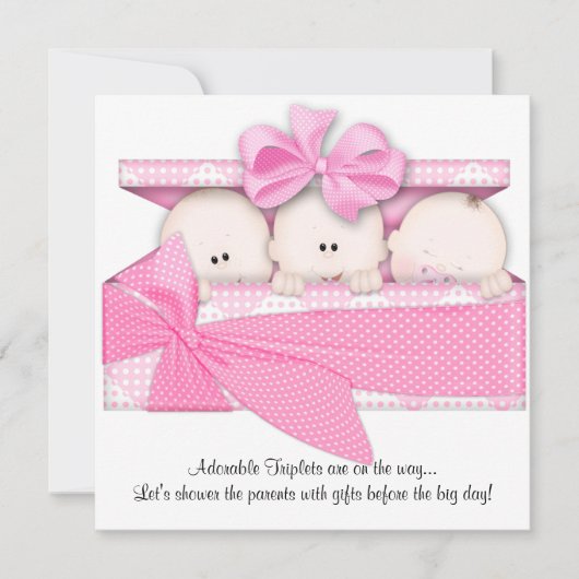 Faire-part rose d'invitation de baby shower de (Devant)