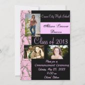 Faire-part rose d'obtention du diplôme de Camo (Dos)