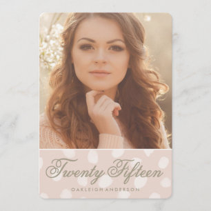 Faire-part rose d'obtention du diplôme de photo du