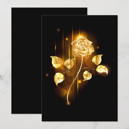 Faire-part Rose d'or ( rose d'or ) (Devant / Derrière)