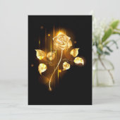 Faire-part Rose d'or ( rose dorée ) (Debout devant)