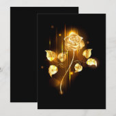 Faire-part Rose d'or ( rose dorée ) (Devant / Derrière)