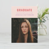 Faire-part Rose doré parfait pour les diplômés (Debout devant)