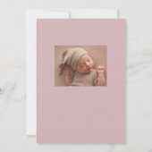 Faire-part Rose en vichy classique simple mignon deux photos (Dos)