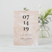 Faire-part Rose Enregistrer la date (Debout devant)