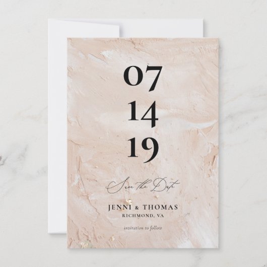 Faire-part Rose Enregistrer la date (Devant)