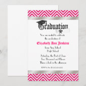 Faire-part rose et blanc d'obtention du diplôme de (Devant / Derrière)