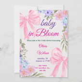 Faire-Part Rose Fleurs de Naissance (Dos)