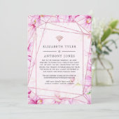 Faire-part Rose Gold et floral rose géométrique Invité de mar (Debout devant)
