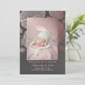 Faire-part Rose Gold Fall Photo Nouveau-né Annonce de naissan (Debout devant)