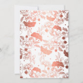 Faire-part Rose Gold Floral Sweet Nouveau-né Photo Naissance (Dos)