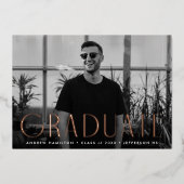 Faire-part rose Gold Foil Photo Graduation (Recto)